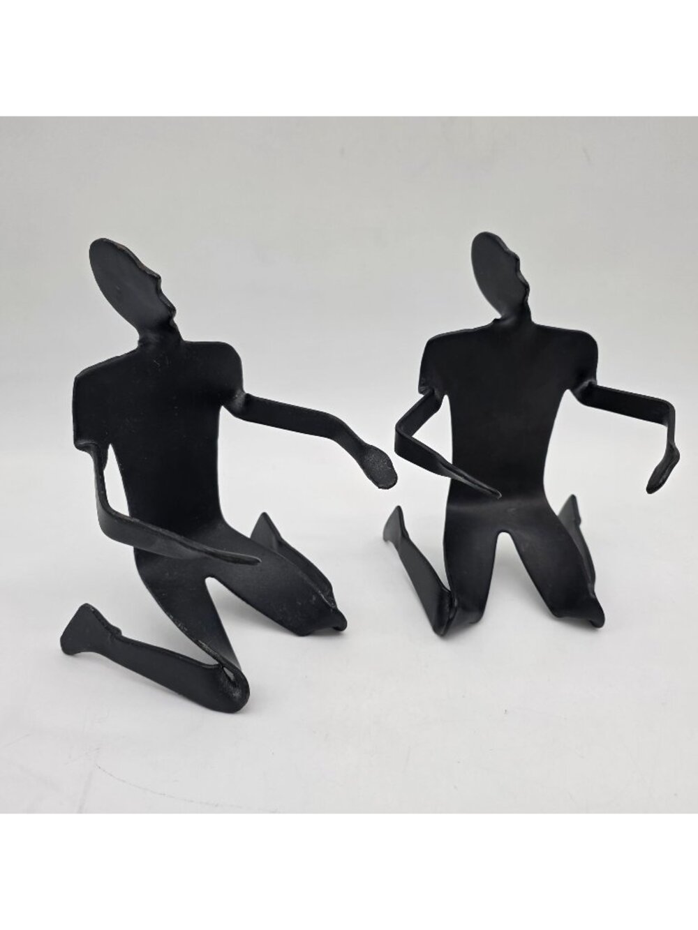 Modernist Metal Iron Art Sculpture Human Bottle Holder Figurative Art